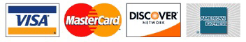 We accept MasterCard, VISA, Discover and American Express