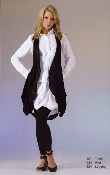 Luna Luz Matte Jersey Tuxedo Vest with Silk Organza